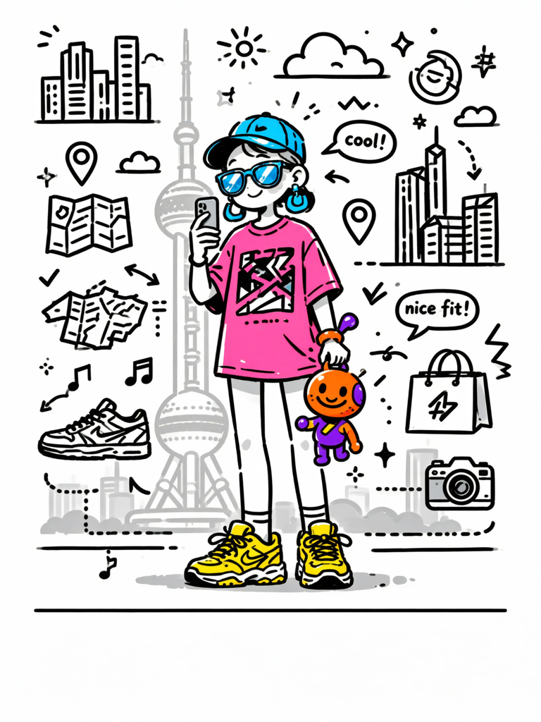 Black ink hand-drawn doodle on white background. T