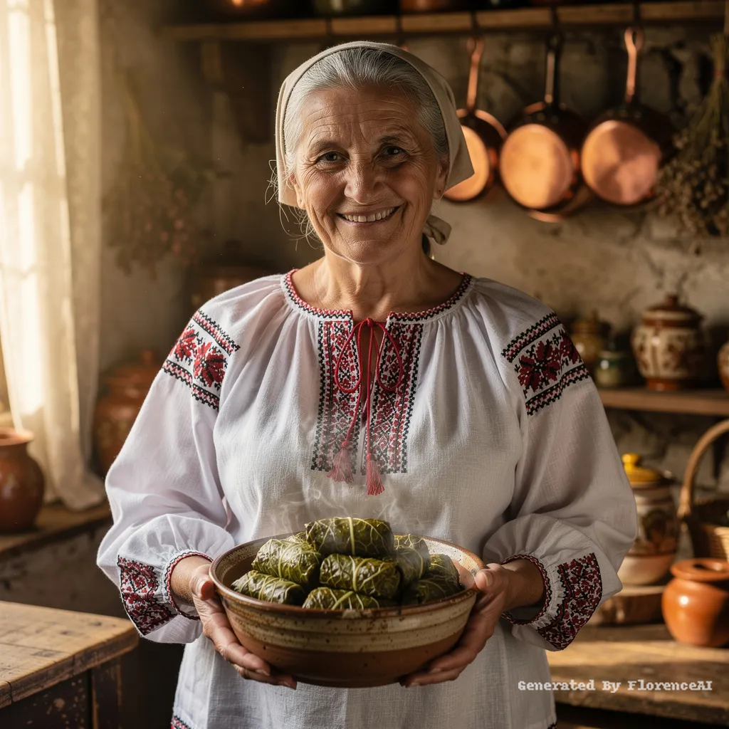 Photorealistic portrait of a cheerful elderly Roma