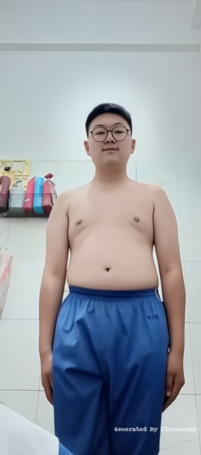 让他变成一个超级胖的男孩，wide-angle
